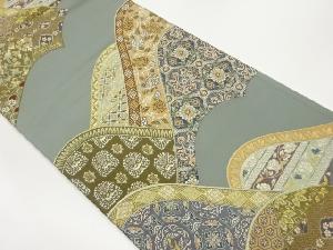 切り嵌め風花唐草に蜀江文・角倉文・向かい鳥模様織出し袋帯